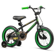 Glerc NuNu 14 Inch Kids Bike Ages 2 3 4 5 Years, Toddler Child BMX Style Bicycles with Training Wheels \u0026 Enclosed Chain Guard for Birthday, Black